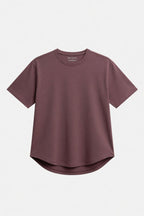 SLIM FIT BASIC TEE WITH A CURVED HEM FOR UNIQUE OUTLOOK