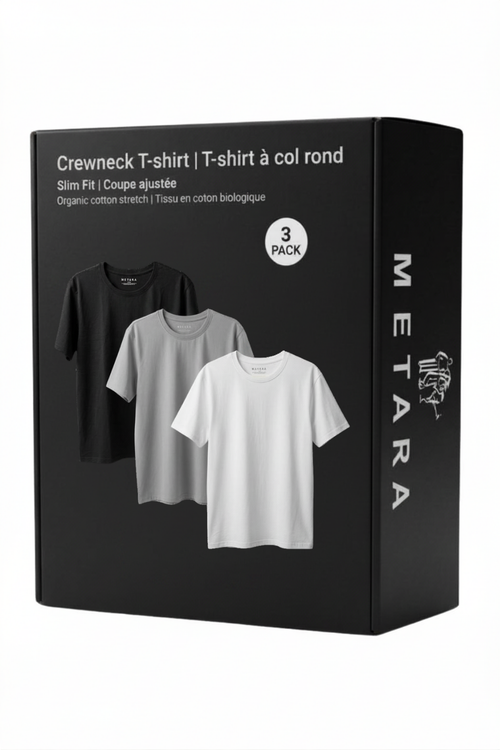 3 SLIM FIT CREW NECK T-SHIRT PACKAGE