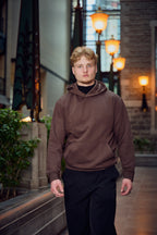 METARA - MEDIUM WEIGHT LONG SLEEVE PULLOVER HOODIE FOR CASUAL WEAR WITH INSIDE SOFT FLEECE BRUSH