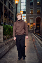 METARA - MEDIUM WEIGHT LONG SLEEVE PULLOVER HOODIE FOR CASUAL WEAR WITH INSIDE SOFT FLEECE BRUSH