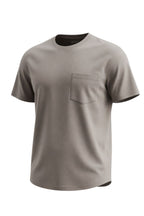 SLIM FIT BASIC TEE WITH A CHEST POCKET & CURVED HEM FOR UNIQUE OUTLOOK