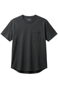 SLIM FIT BASIC TEE WITH A CHEST POCKET & CURVED HEM FOR UNIQUE OUTLOOK