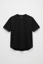 SLIM FIT BASIC TEE WITH A CURVED HEM FOR UNIQUE OUTLOOK