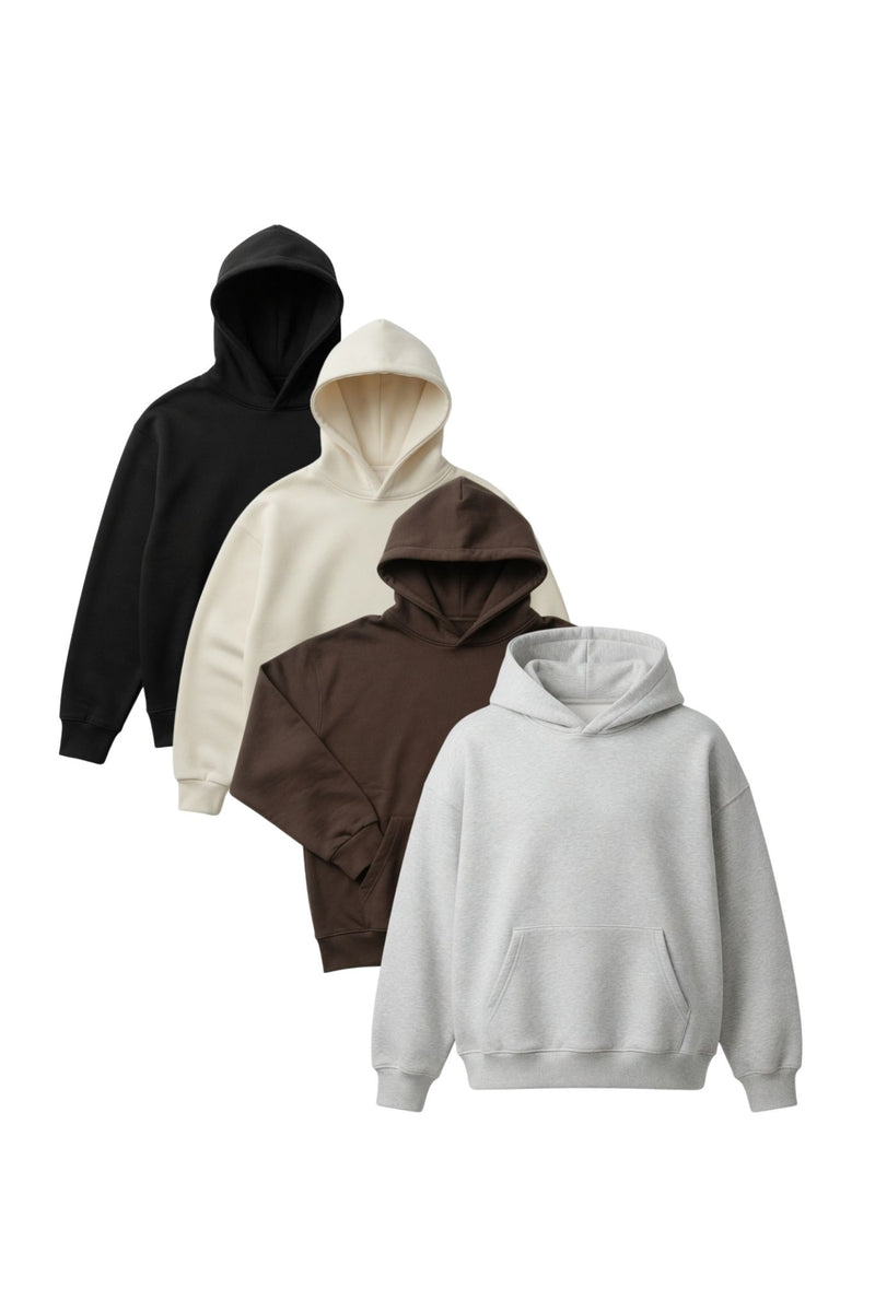 METARA - MEDIUM WEIGHT LONG SLEEVE PULLOVER HOODIE FOR CASUAL WEAR WITH INSIDE SOFT FLEECE BRUSH
