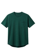 SLIM FIT BASIC TEE WITH A CHEST POCKET & CURVED HEM FOR UNIQUE OUTLOOK
