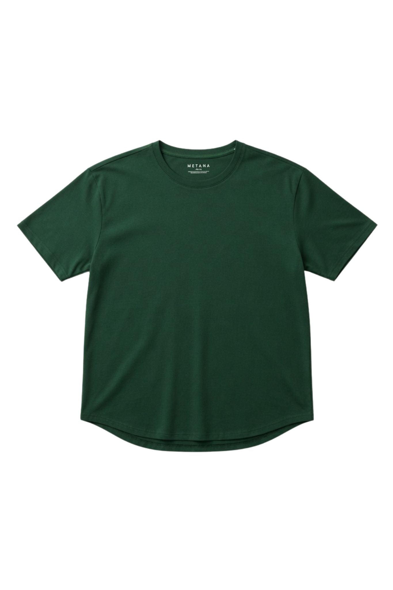 SLIM FIT BASIC TEE WITH A CURVED HEM FOR UNIQUE OUTLOOK
