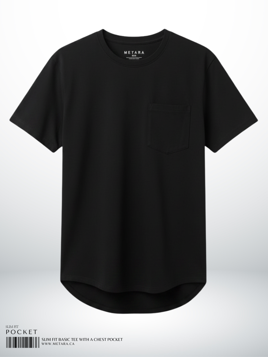 SLIM FIT BASIC TEE WITH A CHEST POCKET
