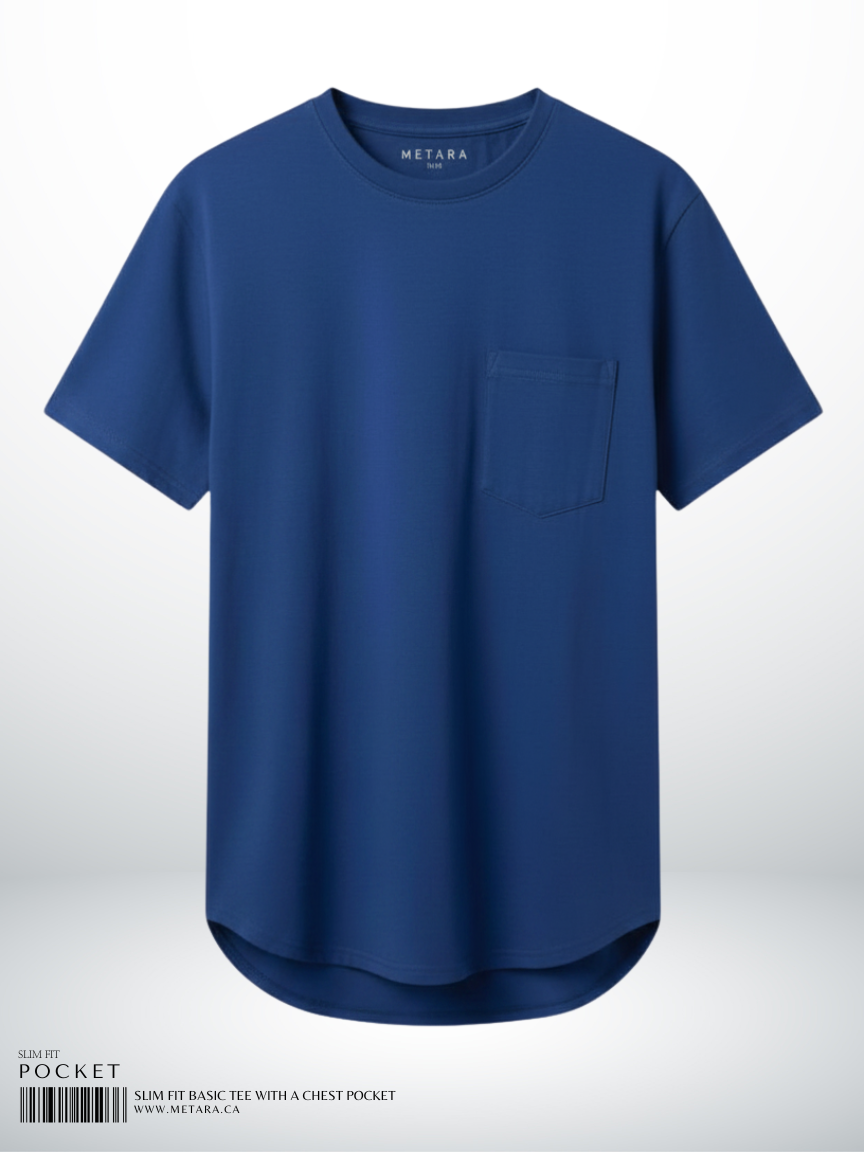 SLIM FIT BASIC TEE WITH A CHEST POCKET