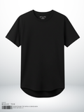 SLIM FIT BASIC TEE WITH A CURVED HEM