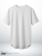 SLIM FIT BASIC TEE WITH A CURVED HEM