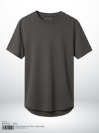 SLIM FIT BASIC TEE WITH A CURVED HEM
