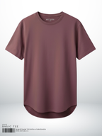 SLIM FIT BASIC TEE WITH A CURVED HEM