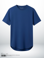 SLIM FIT BASIC TEE WITH A CURVED HEM