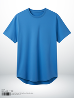 SLIM FIT BASIC TEE WITH A CURVED HEM