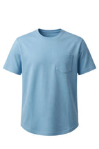SLIM FIT BASIC TEE WITH A CHEST POCKET & CURVED HEM FOR UNIQUE OUTLOOK