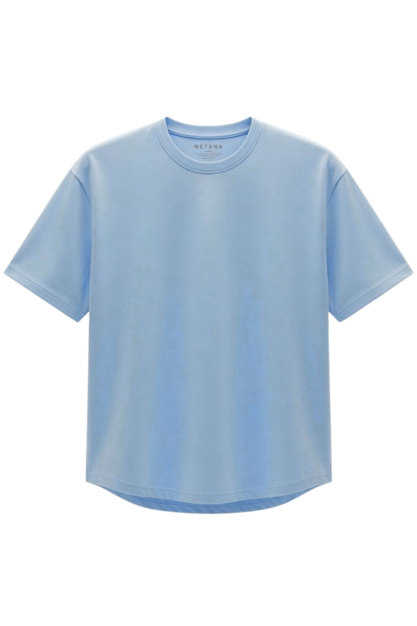 SLIM FIT BASIC TEE WITH A CURVED HEM FOR UNIQUE OUTLOOK