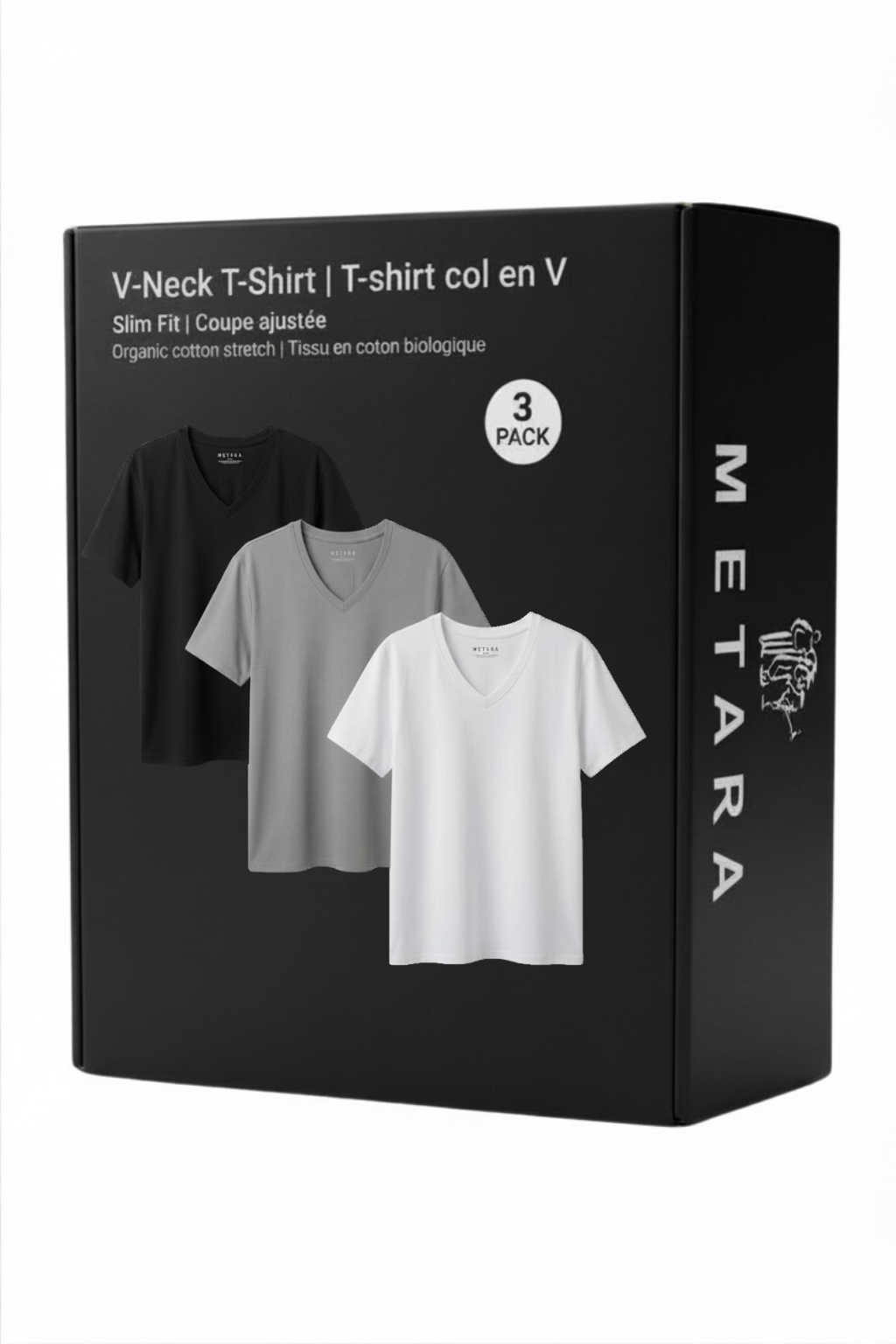 3 SLIM FIT V-NECK T-SHIRT PACKAGE
