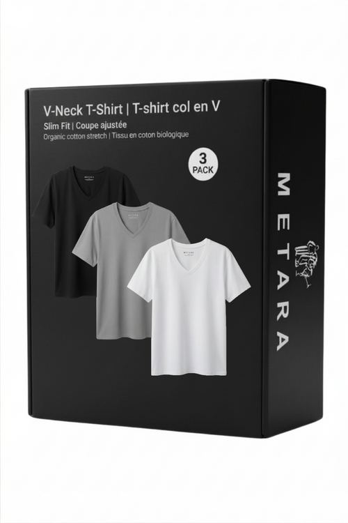 3 SLIM FIT V-NECK T-SHIRT PACKAGE