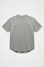 SLIM FIT BASIC TEE WITH A CURVED HEM FOR UNIQUE OUTLOOK