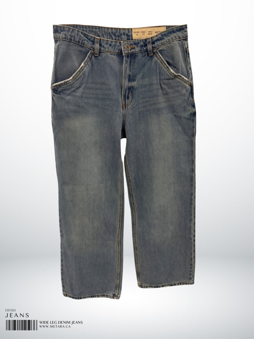 LADIES WIDE LEG DENIM JEANS
