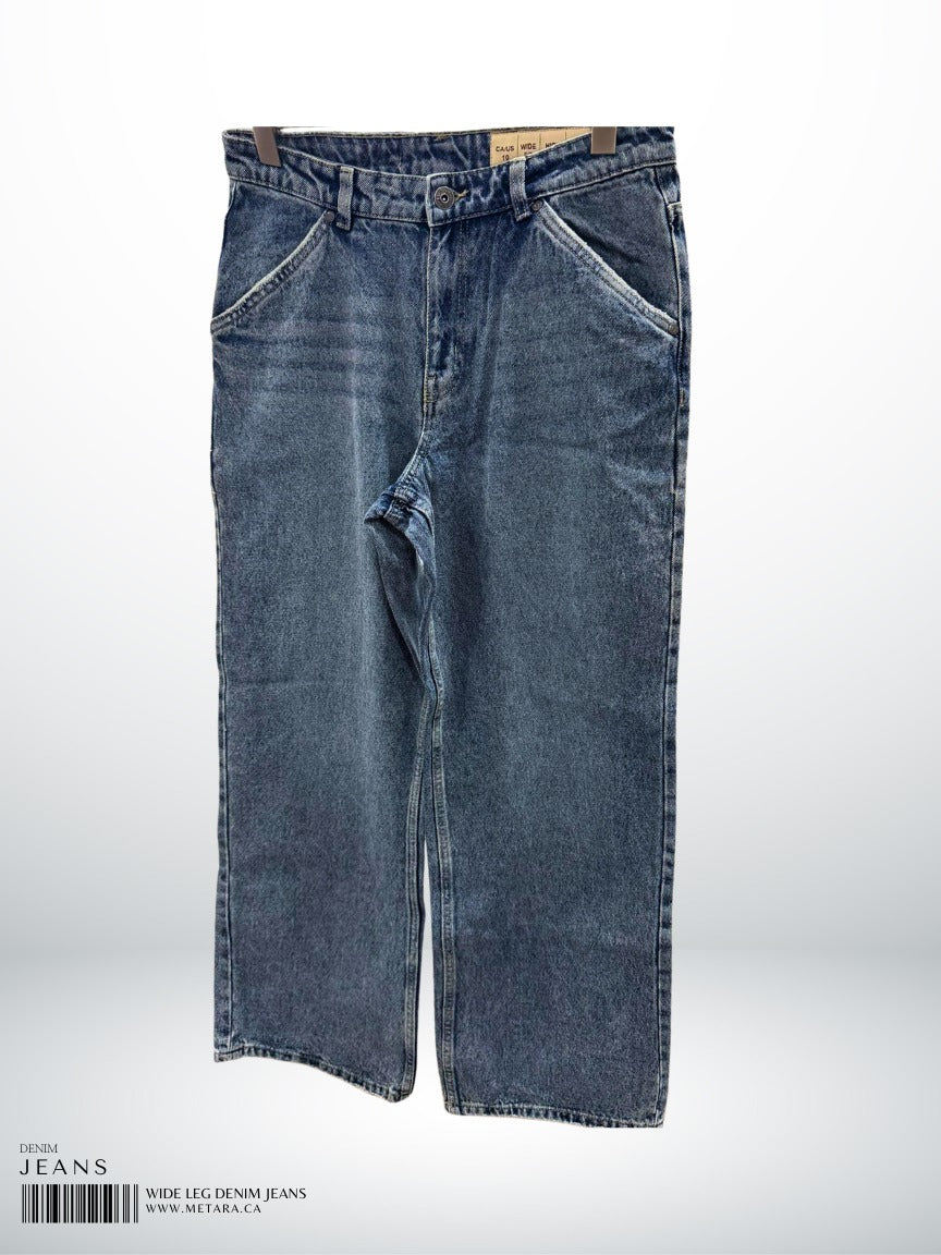 LADIES WIDE LEG DENIM JEANS