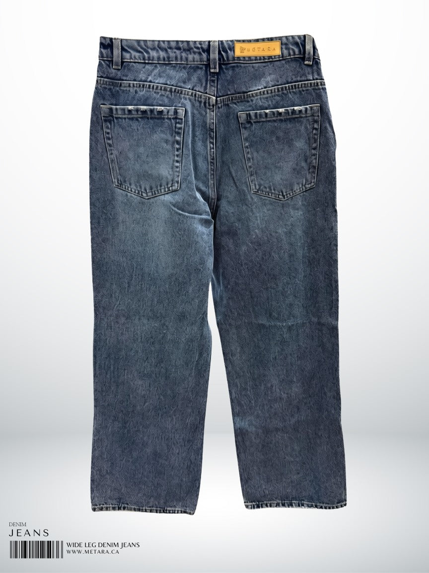 LADIES WIDE LEG DENIM JEANS