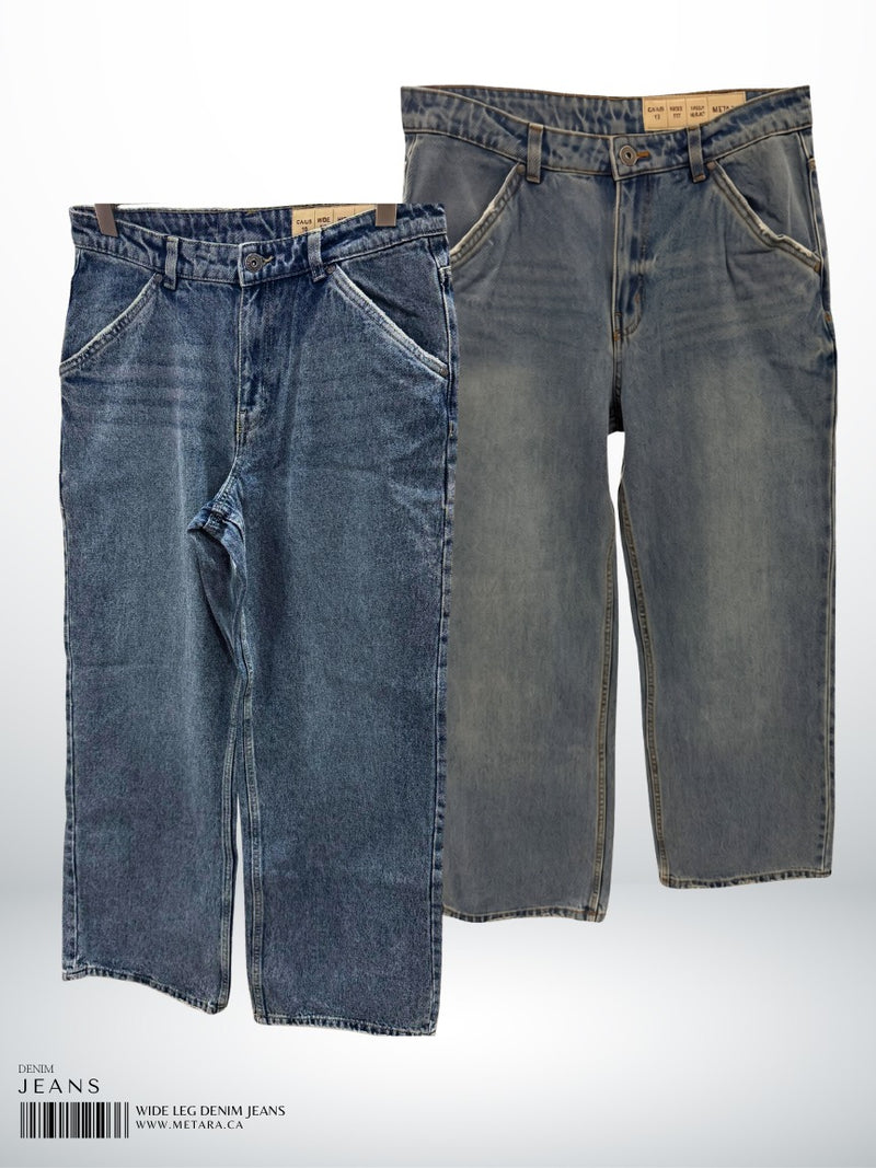 LADIES WIDE LEG DENIM JEANS