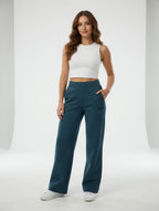 LADIES CROPPED FLARE LEG PANTS WHERE RELAXED FITTING COMES WITH CUSTOM FITTED OUTLOOK